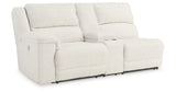Keensburg Linen Left-Arm Facing Power Reclining Loveseat with Console from Ashley Furniture - Luna Furniture