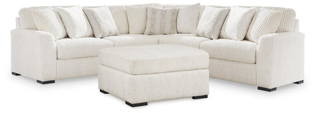 Chessington Ivory 3-Piece Sectional and Ottoman from Ashley - Luna Furniture
