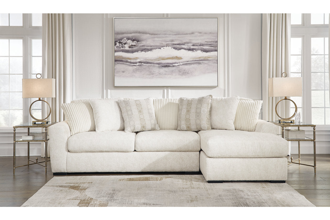 Chessington Ivory 2-Piece RAF Chaise Sectional from Ashley - Luna Furniture