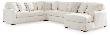 Chessington Ivory 4-Piece RAF Chaise Sectional from Ashley Furniture - Luna Furniture