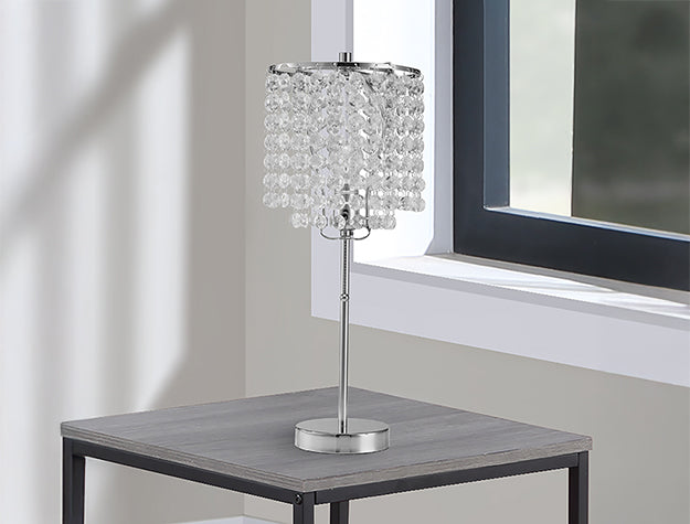 Chandelier Chrome 19" Table Lamp from Crown Mark - Luna Furniture