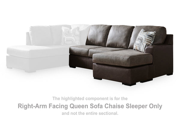 Castille Way Fossil Right-Arm Facing Queen Sofa Chaise Sleeper