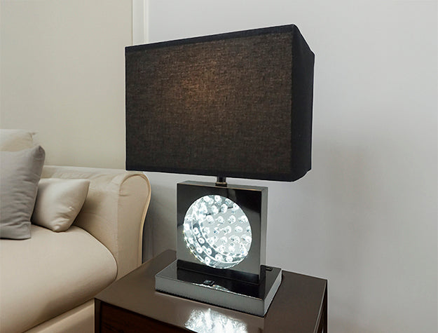 Monica Black Nickel Table Lamp from Crown Mark - Luna Furniture