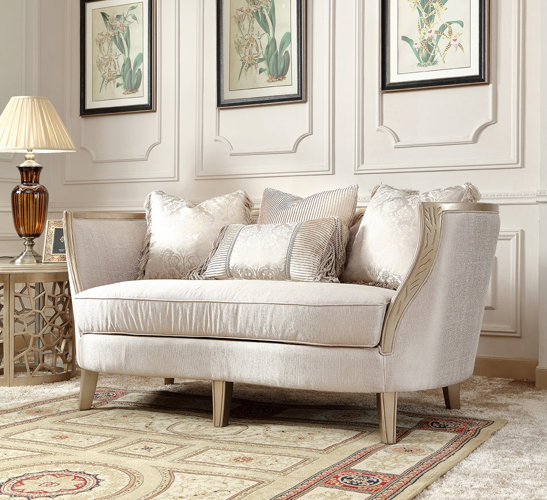HD-632 Champagne Loveseat from Homey Design - Luna Furniture