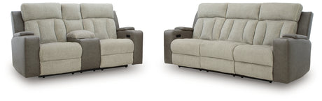 WhipLash Sisal Power Reclining Sofa and Loveseat from Ashley - Luna Furniture