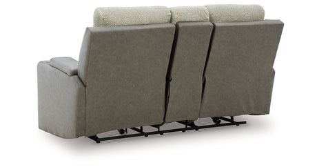 WhipLash Sisal Power Reclining Loveseat with Console from Ashley - Luna Furniture