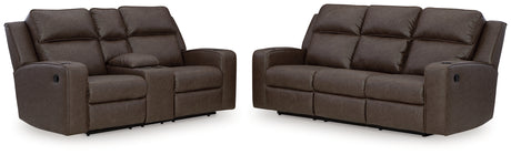 Lavenhorne Umber Reclining Sofa and Loveseat from Ashley - Luna Furniture