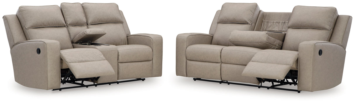Lavenhorne Pebble Reclining Sofa and Loveseat from Ashley - Luna Furniture