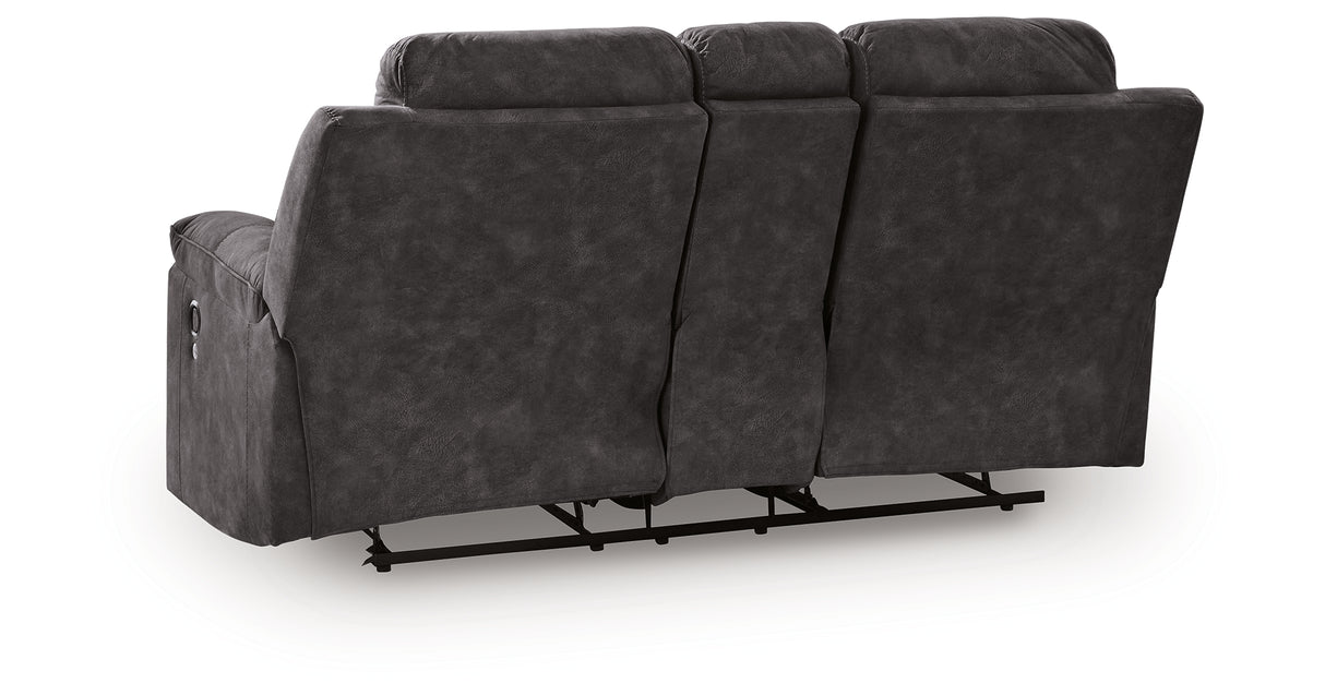 Brysonview Charcoal Reclining Loveseat with Console from Ashley Furniture - Luna Furniture