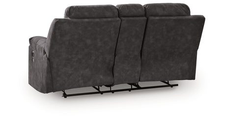 Brysonview Charcoal Reclining Loveseat with Console from Ashley - Luna Furniture