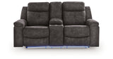 Brysonview Charcoal Reclining Loveseat with Console from Ashley Furniture - Luna Furniture
