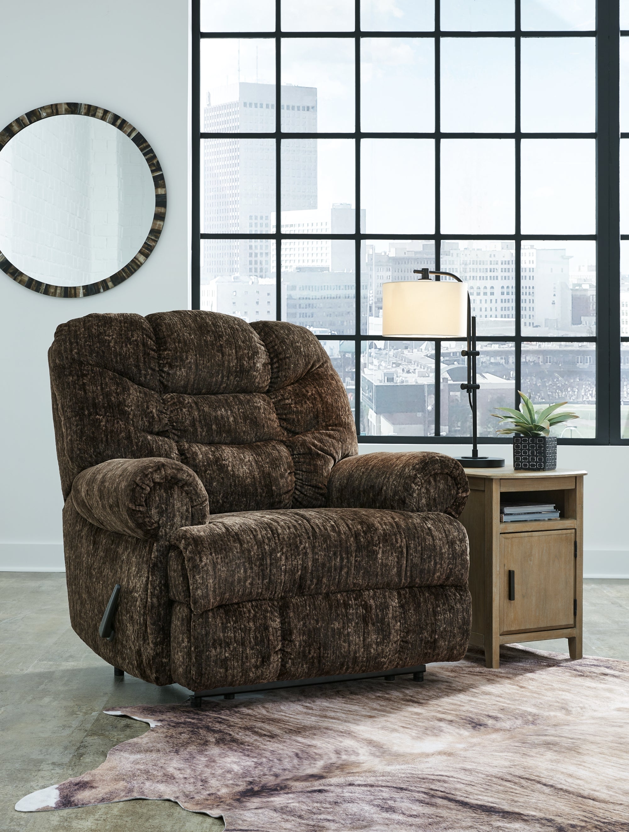 Ashley Movie Man Chocolate Recliner - Luna Furniture