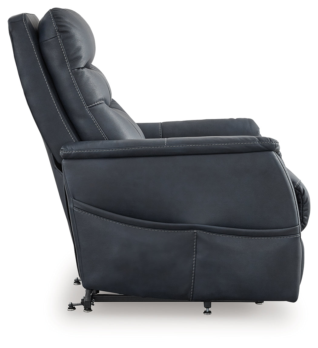 Ashley Strawbill Sapphire Power Lift Recliner - Luna Furniture