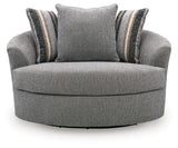 Creston Heights Smolder Oversized Swivel Accent Chair from Ashley - Luna Furniture