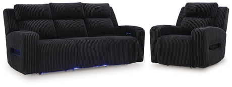 Forest Lake Black Power Reclining Sofa and Power Recliner from Ashley - Luna Furniture