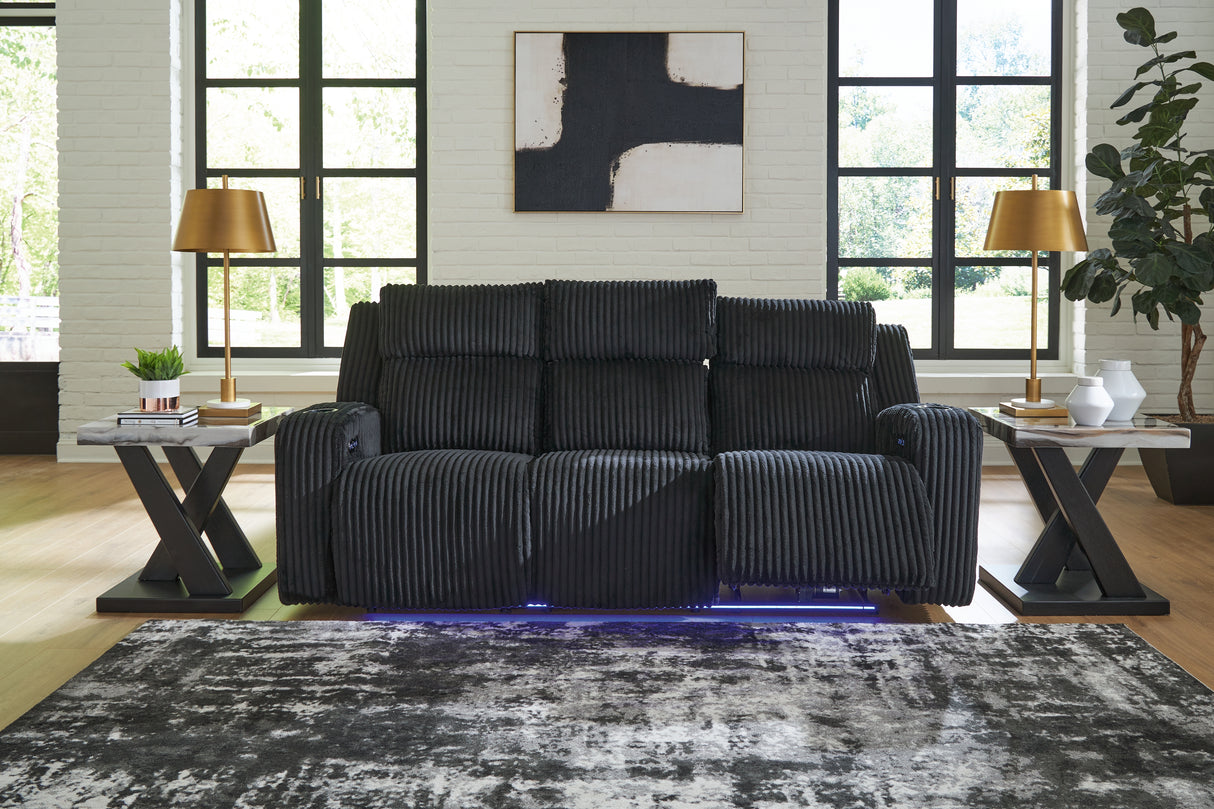 Forest Lake Black Power Reclining Sofa and Power Recliner from Ashley Furniture - Luna Furniture