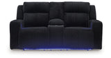 Forest Lake Black Power Reclining Loveseat with Console from Ashley - Luna Furniture
