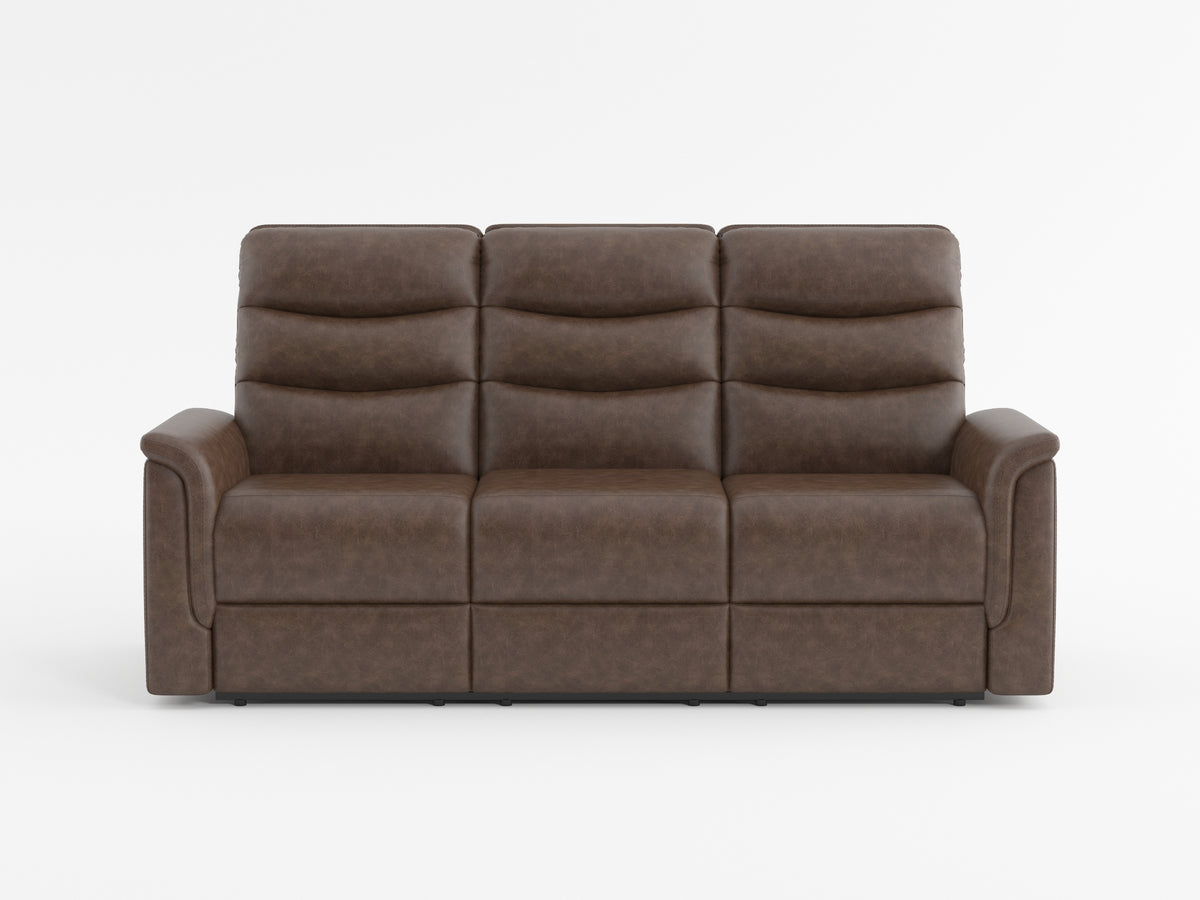 Equinox Brown Power Double Reclining Loveseat with Rounded Track Arms