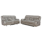 Greer Taupe Upholstered 2-Piece Tufted Living Room Set from Coaster - Luna Furniture