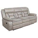 Greer Taupe Upholstered 2-Piece Tufted Living Room Set from Coaster - Luna Furniture