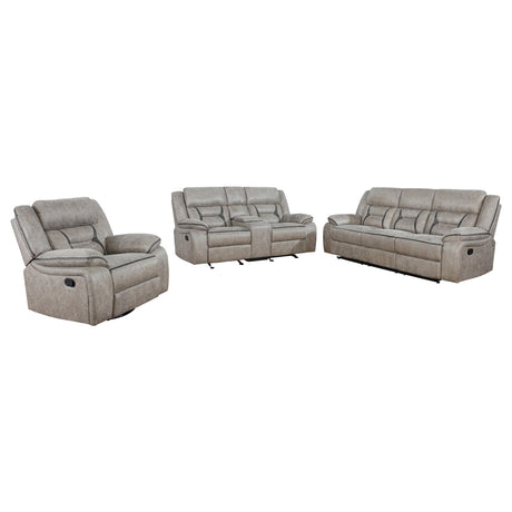 Greer Taupe Upholstered 3-Piece Tufted Living Room Set from Coaster - Luna Furniture