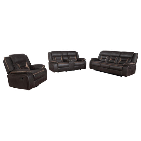 Greer Brown Upholstered 3-Piece Tufted Living Room Set from Coaster - Luna Furniture