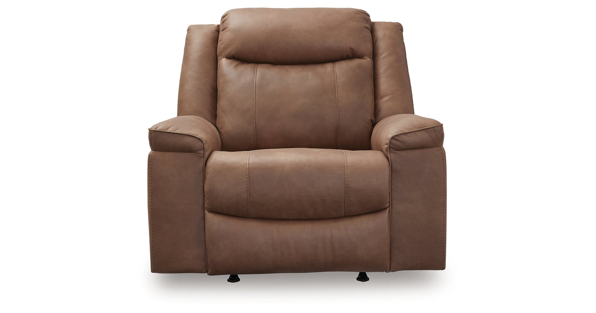 Status Check Caramel Recliner from Ashley - Luna Furniture