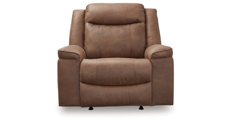 Status Check Caramel Recliner from Ashley - Luna Furniture