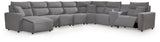 Modmax II Salt and Pepper Salt and Pepper 8-Piece Power Reclining Sectional with Console from Ashley - Luna Furniture