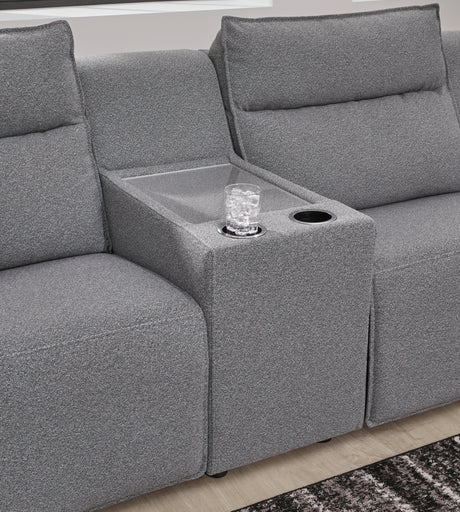 Modmax II Salt and Pepper Salt and Pepper 8-Piece Power Reclining Sectional with Console from Ashley - Luna Furniture