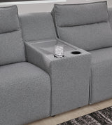 Modmax II Salt and Pepper 7-Piece Power Reclining Sectional with Chaise and Audio Console from Ashley - Luna Furniture