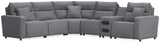Modmax Salt and Pepper 6-Piece Reclining Sectional with Audio Console from Ashley - Luna Furniture