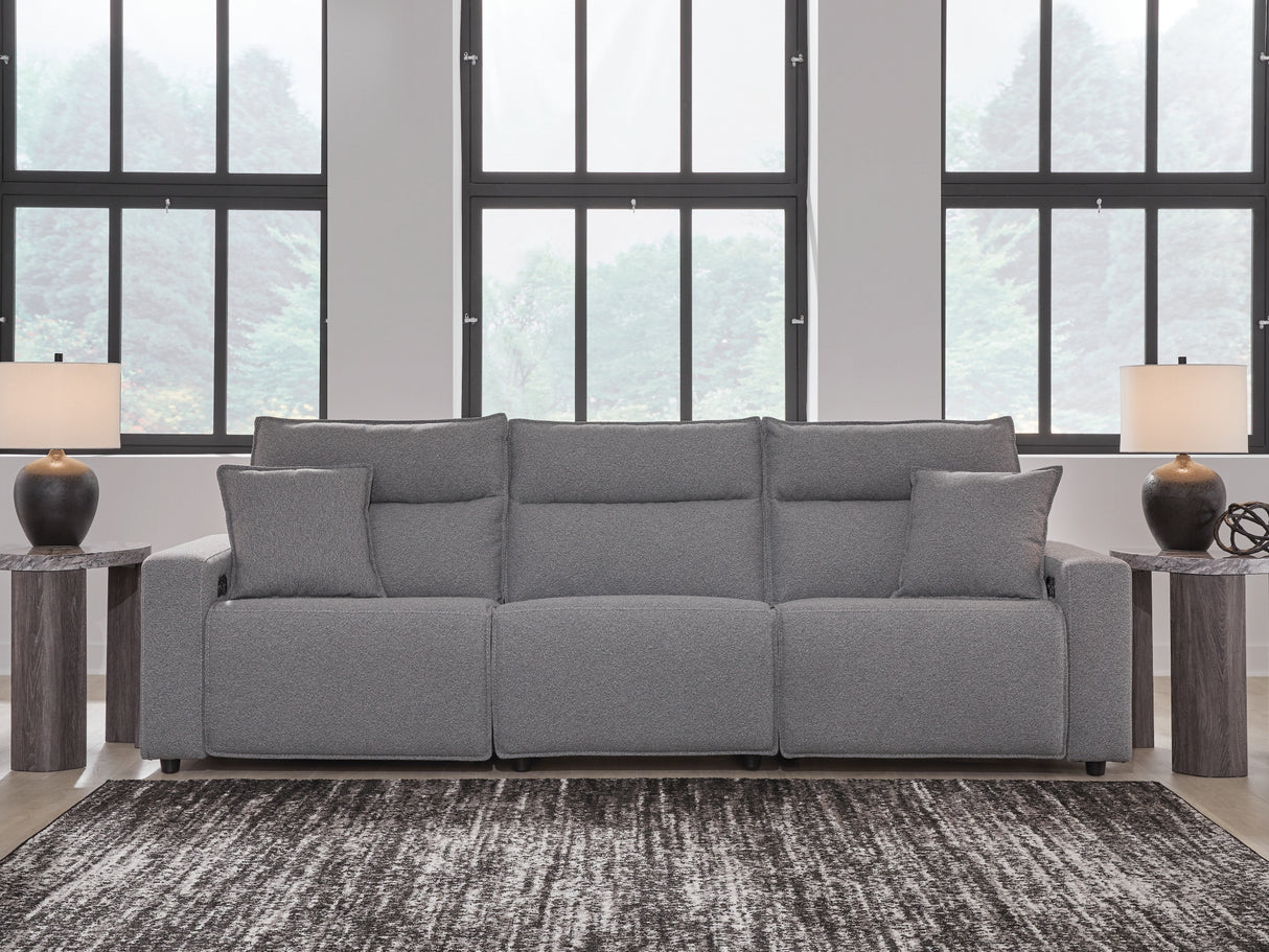 Modmax II Salt and Pepper 3-Piece Power Reclining Modular Sectional Sofa from Ashley Furniture - Luna Furniture