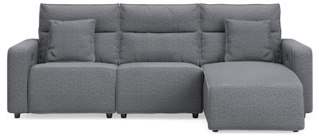 Modmax Salt and Pepper 3-Piece Reclining Sofa Chaise from Ashley - Luna Furniture
