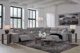 Modmax II Salt and Pepper 6-Piece Power Reclining Sectional with Chaise from Ashley Furniture - Luna Furniture