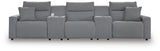 Modmax Salt and Pepper 5-Piece Reclining Sectional with Consoles from Ashley - Luna Furniture