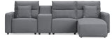 Modmax Salt and Pepper 4-Piece Reclining Sectional with Chaise and Console from Ashley - Luna Furniture