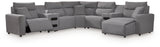 Modmax II Salt and Pepper 7-Piece Power Reclining Sectional with Chaise from Ashley Furniture - Luna Furniture