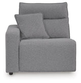 Modmax II Salt and Pepper 7-Piece Power Reclining Sectional with Audio Consoles from Ashley - Luna Furniture