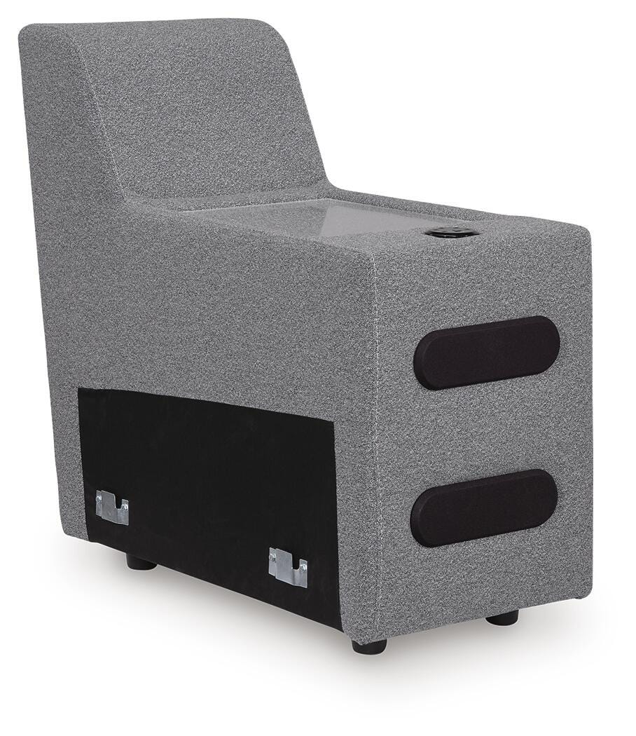 Modmax II Salt and Pepper 7-Piece Power Reclining Sectional with Audio Consoles from Ashley - Luna Furniture