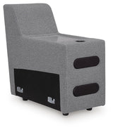 Modmax II Salt and Pepper 7-Piece Power Reclining Sectional with Audio Consoles from Ashley - Luna Furniture