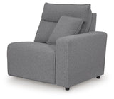 Modmax II Salt and Pepper 7-Piece Power Reclining Sectional with Audio Consoles from Ashley - Luna Furniture