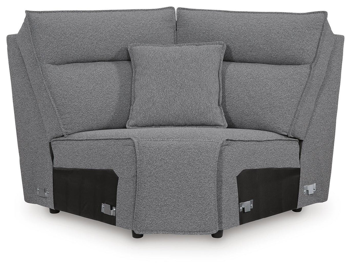 Modmax II Salt and Pepper 7-Piece Power Reclining Sectional with Audio Consoles from Ashley - Luna Furniture