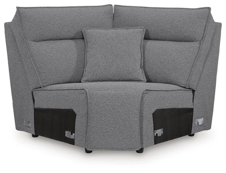 Modmax II Salt and Pepper 7-Piece Power Reclining Sectional with Audio Consoles from Ashley - Luna Furniture