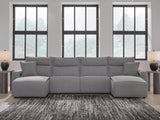 Modmax Salt and Pepper 4-Piece Reclining Sectional with Double Chaise from Ashley - Luna Furniture