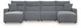Modmax Salt and Pepper 4-Piece Reclining Sectional with Double Chaise from Ashley - Luna Furniture
