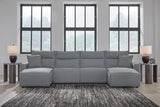 Modmax Salt and Pepper 4-Piece Reclining Sectional with Double Chaise from Ashley - Luna Furniture