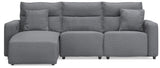 Modmax Salt and Pepper 3-Piece Reclining Sofa Chaise from Ashley - Luna Furniture