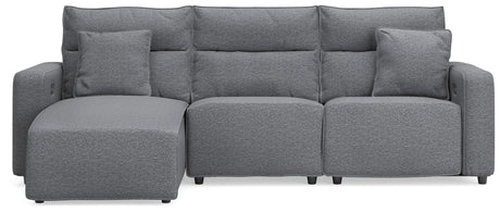 Modmax Salt and Pepper 3-Piece Reclining Sofa Chaise from Ashley - Luna Furniture