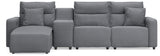 Modmax Salt and Pepper 4-Piece Reclining Sectional with Chaise and Console from Ashley Furniture - Luna Furniture